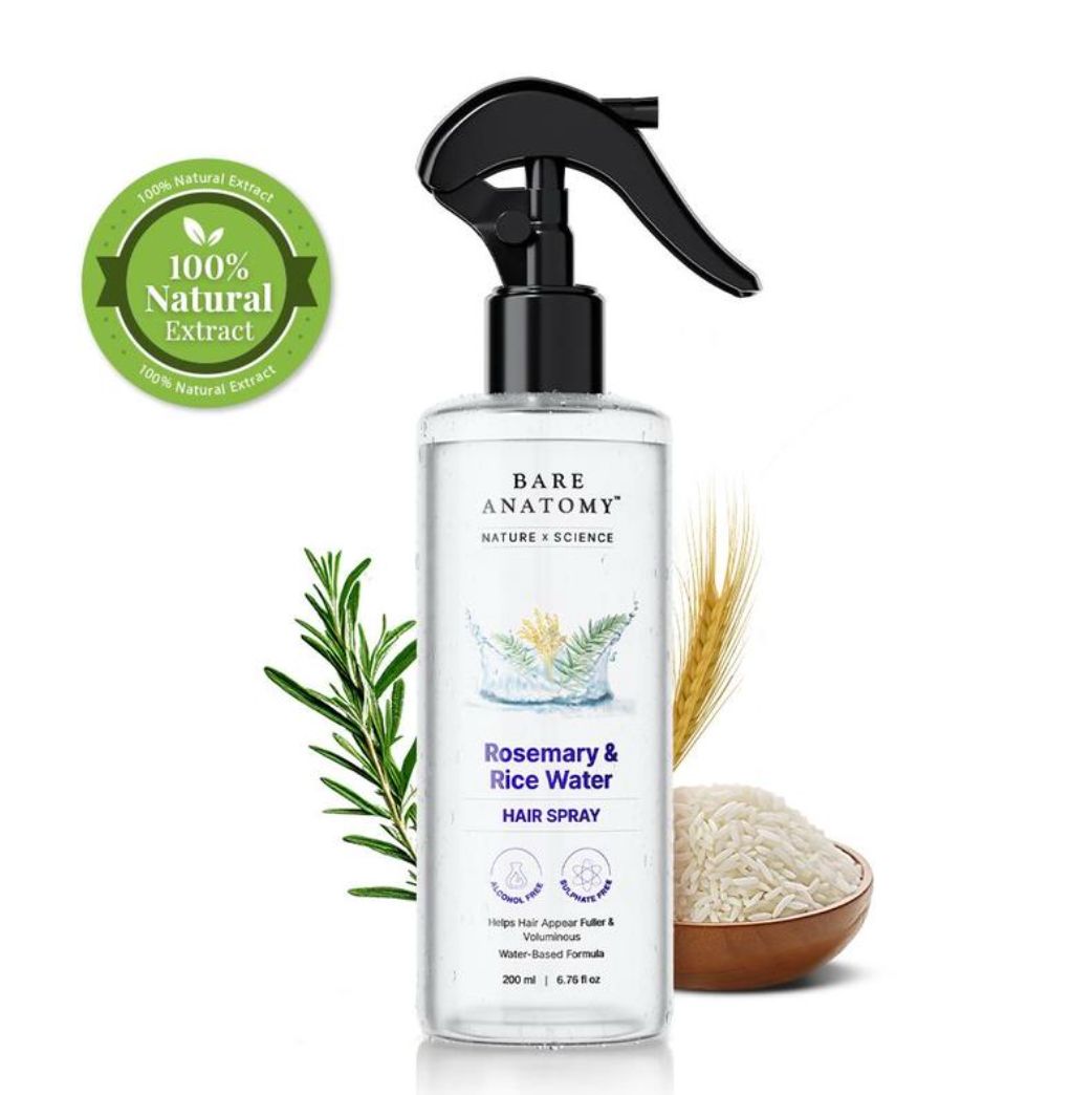 SPRAY PARA EL CABELLO DE ROMERO Y AGUA DE ARROZ DE BARE ANATOMY